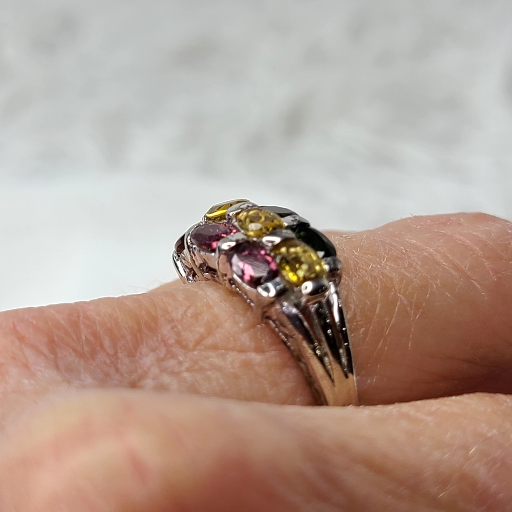 Tourmaline Multi Color Gemstone Ring - Picture 8 of 12
